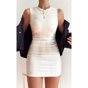 LIONESS - MILITARY MINDS DRESS IN ECRU TIE DYE